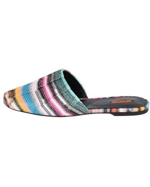 Missoni Schoenen ,Veelkleurig ,Leer Zig Zag Stof Muiltjes Zoe Stijl - Blauw