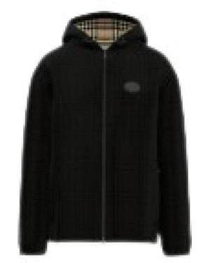 Burberry Hoodies & Sweatvesten ,Newport Check Zip Hoodie - Zwart