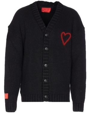 Vision Of Super Schwarzer Herzbestickter V-Ausschnitt Pullover