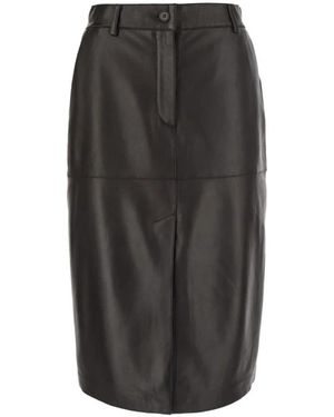 P.A.R.O.S.H. Leather Skirts - Grey