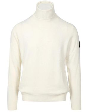 Roy Rogers Rollkragenpullover Aus Gauge 12 Wolle Und Kaschmir - Weiß