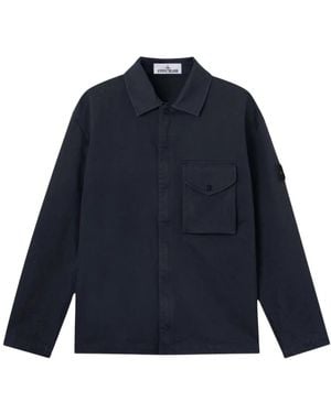 Stone Island Broken Twill Old Effect Overshirt - Blauw