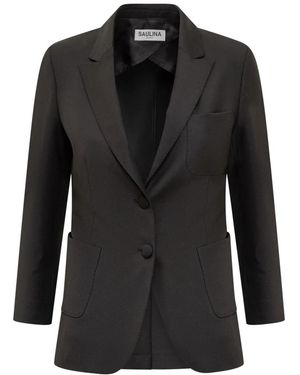 SAULINA Jassen ,Zwart ,Leer Adelaide Single-Breasted Blazer