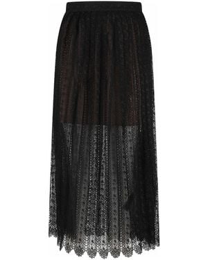Self-Portrait Midi Skirts - Black