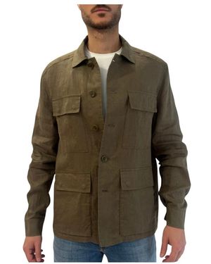DUNO Jassen ,Groen ,Linnen Sahariana Jacket