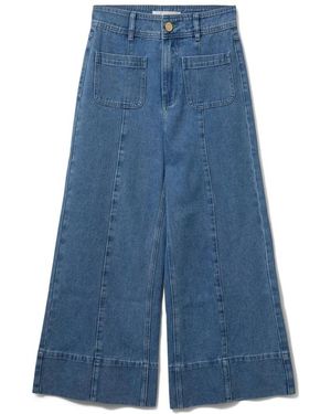 Sofie Schnoor Licht Denim Blauwe Wijde Spijkerbroek