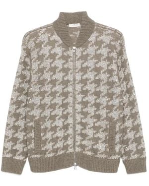 Panicale Truien & Vesten ,Grijs ,Pailletten High-Neck Zip Cardigan