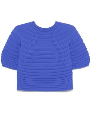 Issey Miyake Overhemden ,Blauw ,Polyester Blouses