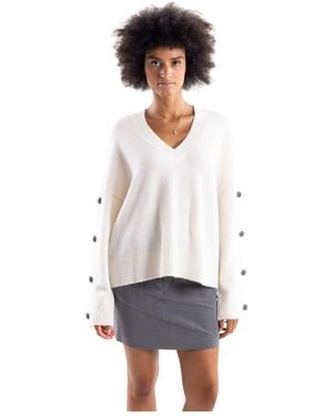 Akep V-Neck Knitwear - Blanc