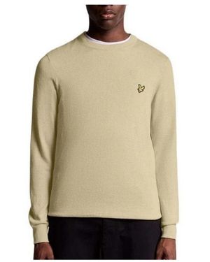 Lyle & Scott Baumwoll-Merino-Pullover Mit Rundhalsausschnitt - Natur