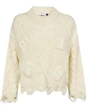 Gcds Round-Neck Knitwear - Neutro