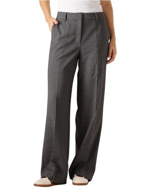 Minus Broeken ,Zwart ,Polyester Elvera Mid Waist Pant - Grijs