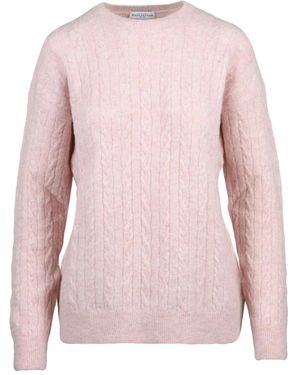 Ballantyne Truien & Vesten ,Roze ,Wol Pullover Intrecciato Girocollo