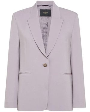 Seventy Jassen ,Roze ,Leer Single-Breasted Cady Jacket - Paars