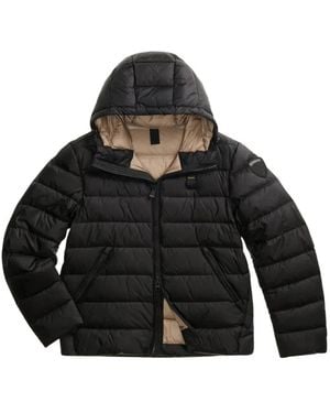 Blauer Acton Kurze Daunenjacke - Schwarz