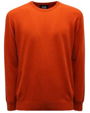 Alpha Studio Round-Neck Knitwear - Orange