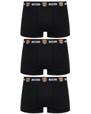 Moschino Ondergoed ,Zwart ,Katoen Boxer Briefs Drie-Pack