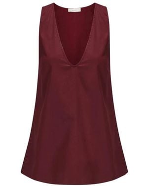 Ruohan Sleeveless Tops - Rosso