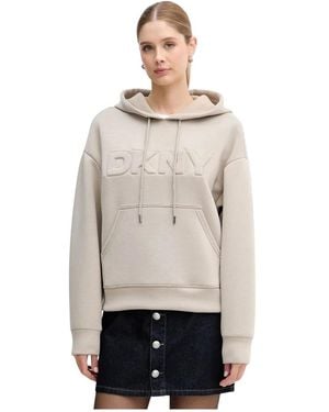 DKNY Hoodies & Sweatvesten ,Polyester Hooded Sweatshirt - Naturel