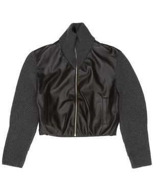 Alaïa Jassen ,Zwart ,Leer Hybrid Jacket