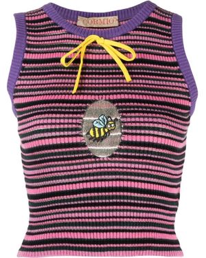 Cormio Tops ,Roze ,Katoen Mouwloze Tops - Blauw