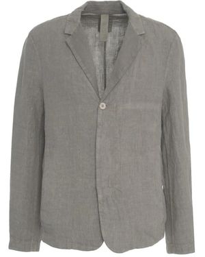 Transit Grauer leinenblazer einreihig eleganter stil