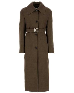Jil Sander Belted Coats - Marrón