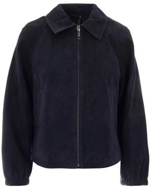 Max Mara Leather Jackets - Bleu