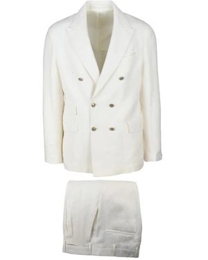 Eleventy Double Breasted Suits - Blanco
