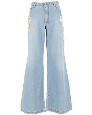 Ermanno Scervino Jeans ,Blauw ,Katoen Firenze Wide Jeans