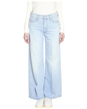 Mother Ditcher Roller Zip Skimp Wide Leg Jeans - Blauw