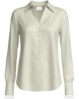 MC2 Saint Barth Zijden Kanten Blouse - Naturel