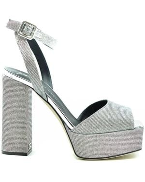 Giuseppe Zanotti Sandalias De Tacón Alto De Cuero, Mujer, Talla - Gris