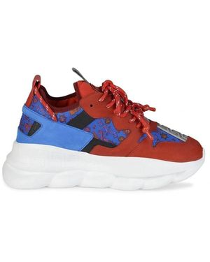 Versace Chain Reaction Mix Fabric Sneakers - Blau