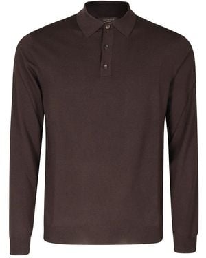 Zanone Tops ,Bruin ,Wol Polo/L