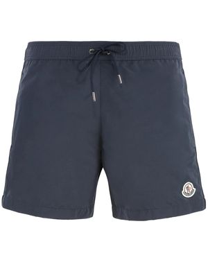 Moncler Badeshorts Mit Mesh-Futter Und Logo-Patch - Blau