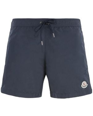 Moncler Zwemshorts Met Mesh-Voering En Logopatch - Blauw