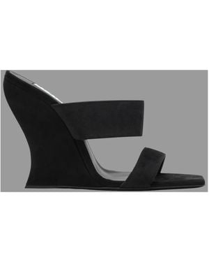 Alaïa Schoenen ,Zwart ,Leer Wave 110 Suede Wedge Mules