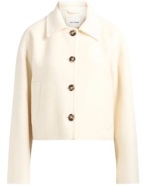 IVY & OAK Jassen ,Wit ,Wol Jaia Boxy Jacket