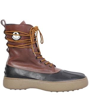 Moncler Lace-Up Boots - Brown
