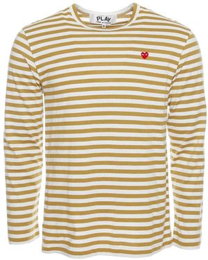 COMME DES GARÇONS PLAY Long Sleeve T-Shirts - Natural