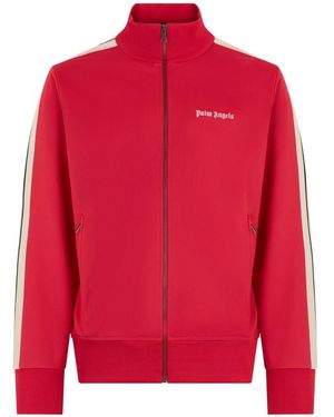 Palm Angels Hoodies & Sweatvesten ,Rood ,Polyester Classic Logo Track Jacket