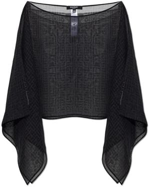 Balmain Zijden Strandponcho - Zwart