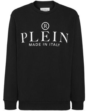 Philipp Plein Hoodies & Sweatvesten ,Zwart ,Katoen Sweatshirt Ls
