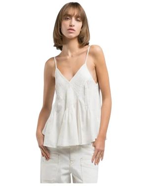 Replay Sleeveless Tops - Bianco