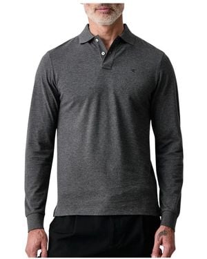 Hackett Slim Fit Langarm-Poloshirt Mit Logo - Schwarz