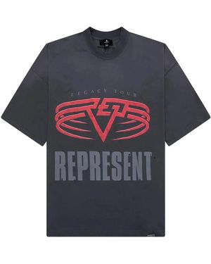Represent Grafische Print Ronde Hals T-Shirt - Blauw