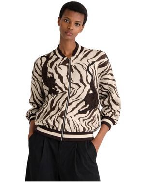 Akep Jassen ,Veelkleurig ,Zebra-Print Jas - Zwart