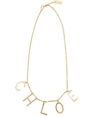 Chloé Accessoires ,Geel ,Letters Necklace - Wit