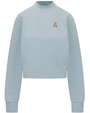 Palm Angels Sweatshirt Met Teddybeermotief - Blauw